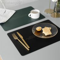 New Simple Leather Texture Silicone Placemat Anti-hot Dish Pad Waterproof Oilproof Home Dining Table Mesa Protection Mats