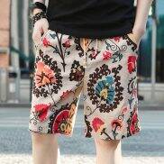 Quần bơi lanh cotton nguyên chất quần soóc bơi nam cho quần short nam đi