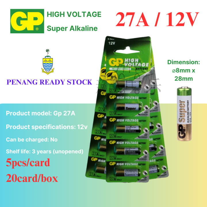 Gp 27A MN27 A27 A27G Original Ultra High Voltage Super Alkaline Battery ...