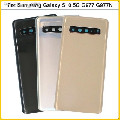 For Samsung Galaxy S10 5G SM-G977B G977F Battery Back Cover Rear Door 3D Glass Panel Housing Case Adhesive Camera Lens Replace