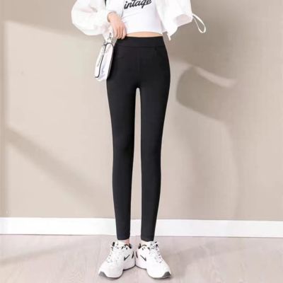 new!!! กางเกงขาวยาวมีกระเป๋า 2 ข้างทรงขาเดฟแฟชั่นผู้หญิงสีพื้น กางเกงขายาวสีดำ เป็นเอวยางยืด  ผ้ายืดได้ ไม่เป็นขุยง่าย สีไม่ตก (922#)
