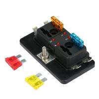 DC12V-24V 4 Way Blade Fuse Box Holder LED Warning Light Kit for Car Boat Marine Fuses Accessories