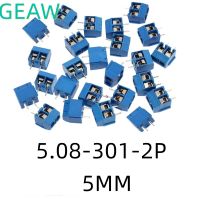 50pcs Blue 5mm Pitch PCB Mount Screw Terminal Block Connector for Arduino 5.08-301-2P 301-2P 2 Pin