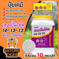 ปุ๋ยเคมี เทอร์โมโค้ท 14-13-13 จำนวน 10 กระปุก ขนาด 1 กิโลกรัม ปุ๋ยแคคตัส ปุ๋ยไม้ประดับ ปุ๋ยเม็ด ปุ๋ยต้นไม้ อาหารเสริมพืช ละลายช้านาน 3เดือน