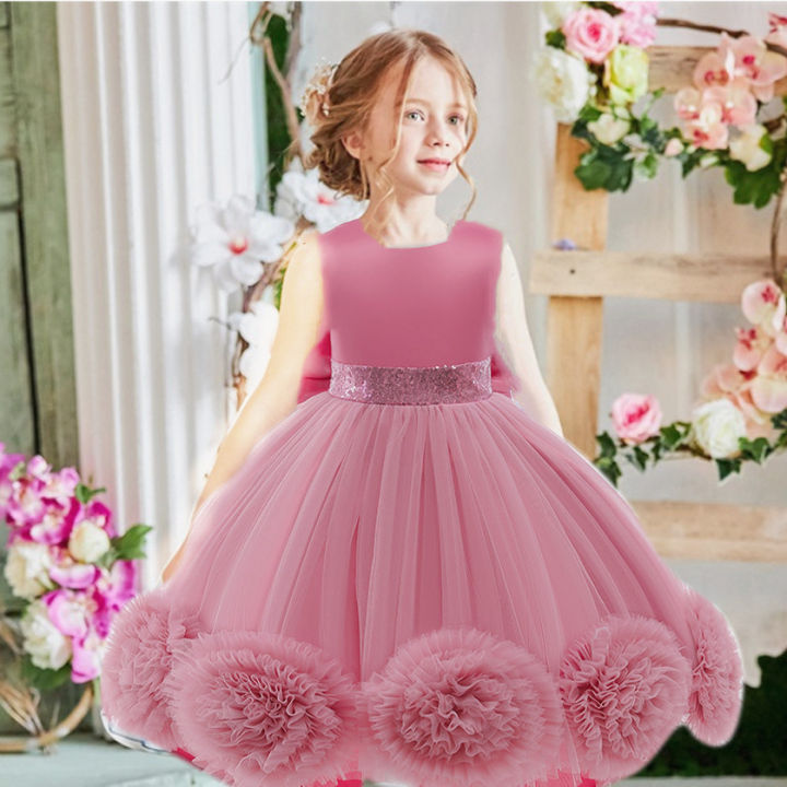 Girls Prom Dress Children Ball Gown Wedding Sequins Dresses Performance  Vestidos | eBay