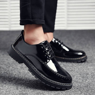 Men Spring Autum Leather Boots Men Fashion Ankle Boots Business Casual Man Lace-up Shoes Chunky Work Shoes