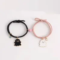 Cute Cartoon Ghost Pendant Bracelets for Women Men Magnet Black White Ghost Couple Bracelet Love Magnetic Suction Bracelet