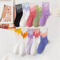 11 Color Sports Socks Mid-tube Fashion Trend Ice Cream Color Cotton 11 Color Matching Mid-tube Socks Women Socks Comfortable Breathable New Style