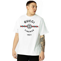 เสื้อยืดคุณภาพดี     [สินค้าใหม่] Gucci Gucci เสื้อยืดผ้าฝ้ายถัก "Gucci Firenze 1921"