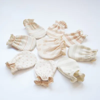 Newborn Baby Mittens Cotton Gloves Anti-Grab Girl Boy Stripe Polka Dot Hand Glove for Kids Spring Summer Cute Mittens 0-2T