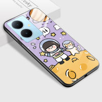 Case4you สำหรับ Y78 Vivo Y78 5G + 5G เคสฝาหลังกระจกเทมเปอร์ลายการ์ตูนเด็กผู้หญิงน่ารักดีไซน์เด็กผู้หญิงน่ารักเคสมันวาวกันกระแทก