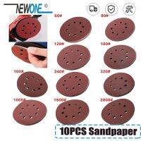 10pcs 125mm 5inch Hook Loop Sanding Discs 8 Hole Sandpaper Pads Set 40Grit-3000Grit Sander Disc Abrasive Polishing Tools