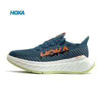 HOKA หนึ่งของแท้รองเท้าผู้ชายและรองเท้าผ้าใบสตรีดูดซับแรงกระแทกพื้นแผ่นรองคาร์บอน X3คาร์บอนสีฟ้าสีส้มสีขาวพื้นนุ่มมาใหม่