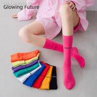 ♂☫✉ Glowing Future Sweet Candy Women Socks Fashion Harajuku Cute Casual Female Crew Sokken Spring Kawaii Letter Tube Cotton Long Sox