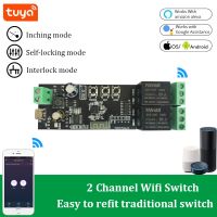 2CH Tuya Switch Wireless WiFi Switch Module Smart life APP Remote Control DIY Smart Home 2Gang Relay work with Alexa Google Home