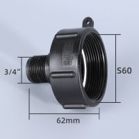 1PCS IBC Water Tank Reducing Adapter Durable S60 Fine Thread  to 3/4 Fine Thread Garden Hose Connector Valves