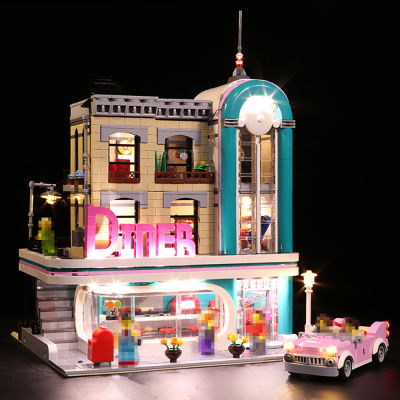 Vonado LED Lighting Set for 10260 Downtown Diner Collectible Model Toy Light Kit, Not Included the Building Block