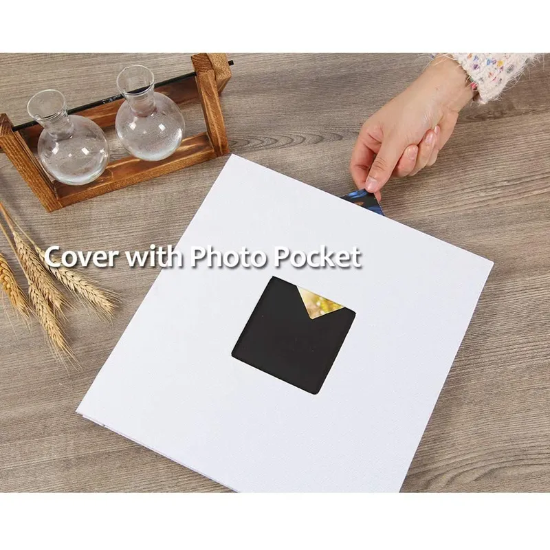 Self Adhesive Scrapbook Photo Album 3x5 4x6 5x7 6x8 8x10, AIOR Magnetic  Scrapbook Album Linen Hardcover 40 Pages with 2 Metalic Pens for DIY Baby  Family Wedding Anniversary 