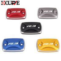 Motorcycle CNC Front Brake Fluid Reservoir Oil Cup Cap Master Cylinder Cover For YAMAHA YZF-R3 YZF-R25 YZFR25 YZFR3 2015-2023