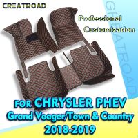 RHD Car Floor Mats For Chrysler Grand Voager/ Town &amp; Country  PHEV 2018 2019 Custom Auto Foot Pads Automobile Carpet Cover Interior