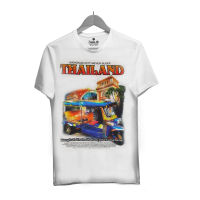 เสื้อยืดคอกลมเสื้อยืดราคาถูก เสื้อยืดลายไทย Tuk Tuk Thailand#3 S-5XL