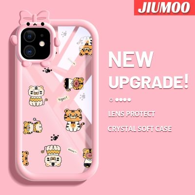 เคส JIUMOO สำหรับ iPhone 11 Pro 11 Pro Max เคสการ์ตูนเสือสุดสร้างสรรค์สีสันสดใสน่ารักเลนส์กล้องถ่ายรูปสัตว์ประหลาดน้อยเคสโทรศัพท์โปร่งใสแฟชั่นป้องกันซิลิโคนนิ่มกันกระแทก