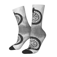 Crew Socks Viking Vegvisir With Ouroboros Runes Accessories for Men Women Non-slip Print Socks All Season Small Gifts Socks Tights