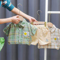 Smile Boys Girls เสื้อโปโลแขนสั้นกางเกงขาสั้น Set New Baby Clothes Set 1-3-4 Years Old Baby Two-Piece Set