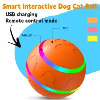 ลูกบอลของเล่นสัตว์เลี้ยงลูกบอลของเล่นแมวสุนัขอัจฉริยะแบบอินเตอร์แอคทีฟ Usb ชาร์จไฟได้อุปกรณ์สัตว์เลี้ยงบอลกลิ้งเรืองแสงเล่นกระโดดแบบหมุนได้