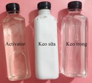 Keo trong + Keo sữa + Dung dịch làm đông slime activator