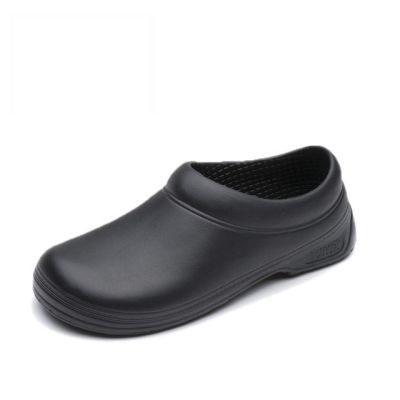 รองเท้าเชฟ Size36-45สีดำผู้ชายผู้หญิงสบายๆลื่นบนครัวลื่นทนน้ำมันกันน้ำรองเท้าเชฟ【 Wako 9031】