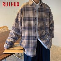 RUIHUO Woolen Mens Jacket Streetwear Men Jacket Clothing Harajuku Vintage Jackets For Men M-2XL  New Arrivals