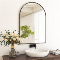 LUVODI กระจกห้องน้ำ กระจกห้องน้ำติดผนัง Black Metal Framed Arched Wall Mirror กระจกแต่งหน้า for bathroom mirror