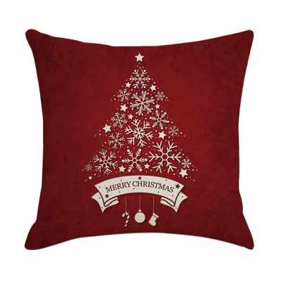 Christmas Pillowcase Brand-New Santa Square Home Decor Linen Pillow Cases Cushion Covers for Sofa Car Gift 45X45cm