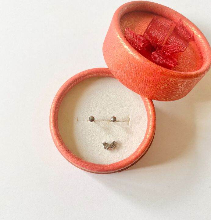 Pawnable 18K White Gold Ball Earrings Lazada PH