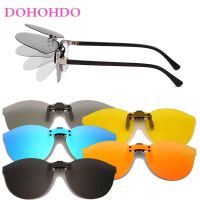 DOHOHDO Mirror Oversized Polarized Clip On Sunglasses Women Men Rimless Driving Goggle Flip Up Lens Glasses Cover Eyewear UV400 Cycling Sunglasses