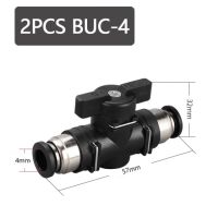 LJLJ-2pcs Buc 4mm 6mm 8mm 10mm 12mm Pneumatic Push In Quick Joint Connector Hand Valve Turn Switch Manual Ball Current-Limiting Hvff