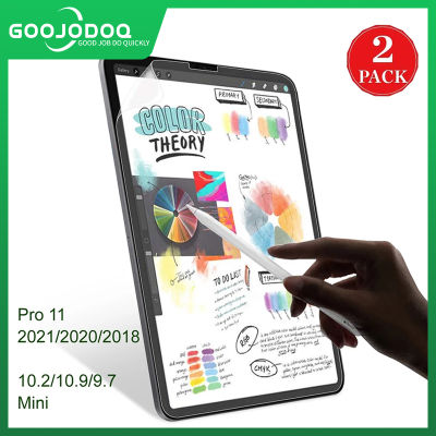 GOOJODOQ 2ชิ้นฟิล์มPETด้านเช่นการเขียนบนกระดาษปกป้องหน้าจอฟิล์มสำหรับiPad Pro 11 10.5อากาศ3 iPad 10.2 2019 iPad Mini 5กระดาษฟิล์มPETด้าน