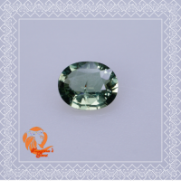 พลอยเขียวส่อง 1.74 ct. Natural Green Sapphire สีเขียวอมเหลือง บางกะจะ พลอยเผา การันตีพลอยแท้++