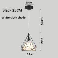 Vintage Pendant Lamp Iron Cloth Lampshade Black Restaurant/Teahouse Indoor Iron Chain Lightings Modern Pendant Lights 3 Heads