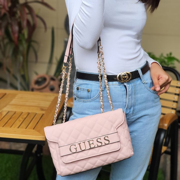 Guess, Bags, Guess Illy Convertible Crossbody Flap Pink