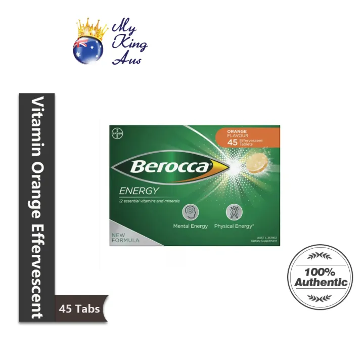 Berocca Energy Vitamin Orange Effervescent (45TAB) Zinc Vitamin B ...