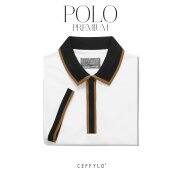 Áo POLO CỘC TAY PHỐI NẸP Màu Trắng CF Chất Liệu Cotton ,Trẻ Trung