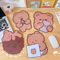 Cute Cartoon Mouse Pad Chocolate Bear Student Notebook Rubber Pad Keyboard Protection Pad Office Desktop Non-slip Mouse Pad