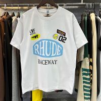 High Quality Rhude T-Shirt Racing Series Letter Printed Rhude Round Neck Short Sleeve T Shirt Men Couples Top Tee