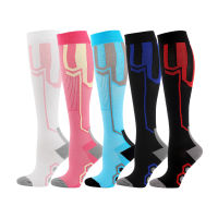 Drop Shipping 5 Pairs Women Men Compression Socks Knee High Compression Stocking Elastic Running Cycling Basketball Sports Socks