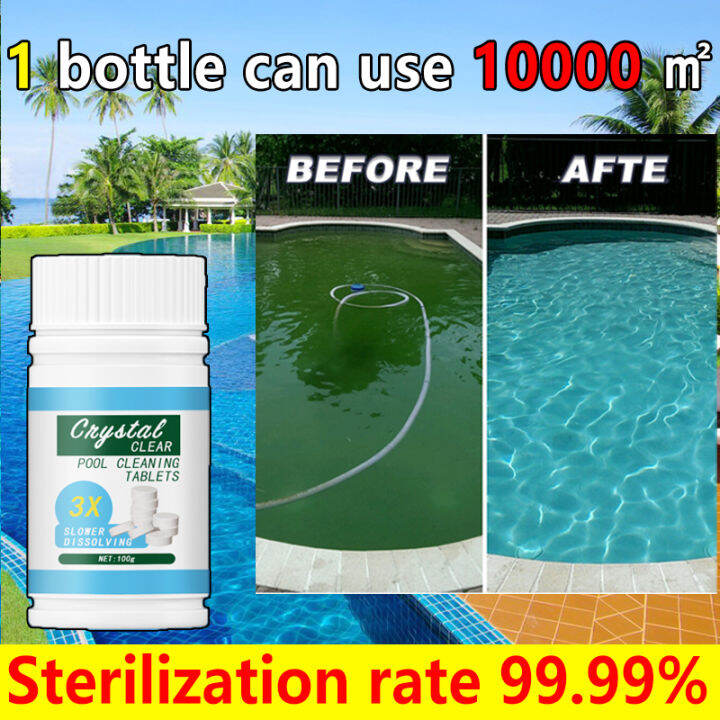 【Sterilization rate 99.99】Pool Cleaning Tablet 100g Quickly eliminate
