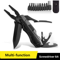 คีม Multitool กระเป๋าพับตั้งแคมป์กลางแจ้งอยู่รอดล่าสัตว์ไขควงชุดบิตมีดที่เปิดขวดเครื่องมือช่าง