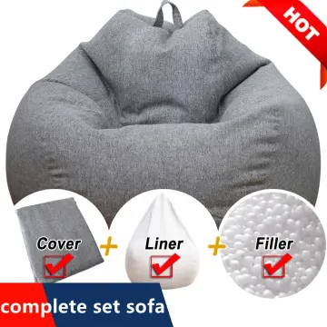 OAUTAU 140x180cm Square Bean Bag Inner Wash Bag No Stuffing Filler Giant  Beanbag Chair Sofa Cover Pouf Ottoman Puff Furniture