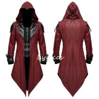 2 Color Assassin Cosplay Medieval Man Streetwear Hooded Jackets Outwear Costume Edward Assassins Creed Halloween Costume